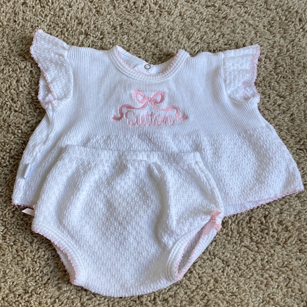 “Sutton” embroidered with bow paty summer set